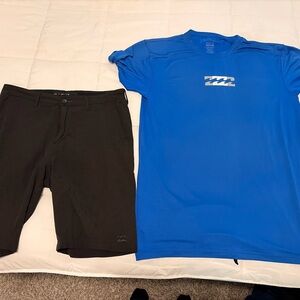 Billabong rash guard and board shorts Set